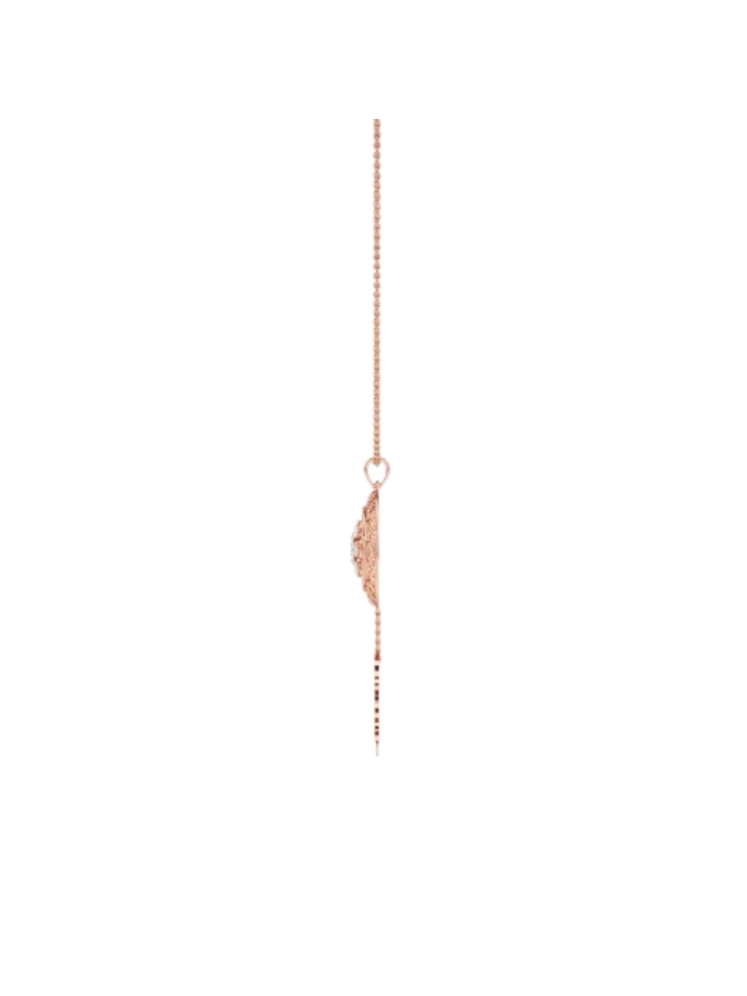 Trendy Compass Design 925 Sterling Silver CZ Stones Rose Gold Plated Pendant With Chain For Women By Kesardeep